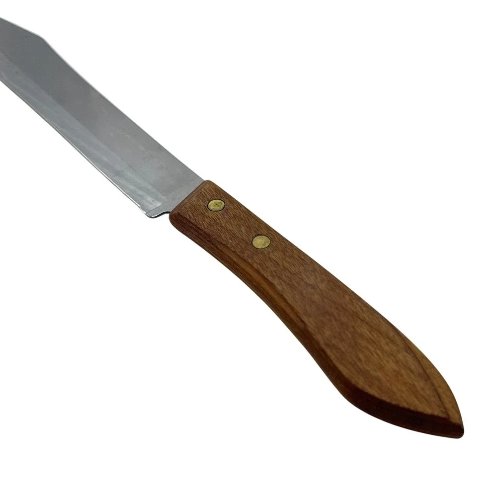 Vintage Ekco Stainless Steel Carving Knife Wood Handle USA Made Bread‎ Utility